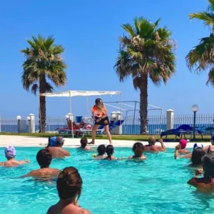 Animazione in piscina del Villaggio Camping da Mario